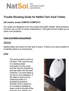 Compost toilet troubleshooting guide