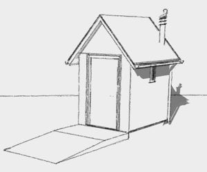 Sketch of a bespoke compost toilet building