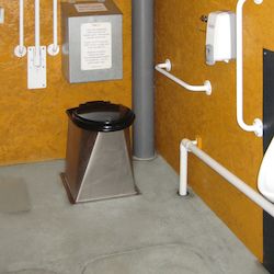 Compost toilet at Growing Communities site in Dagenham, London
