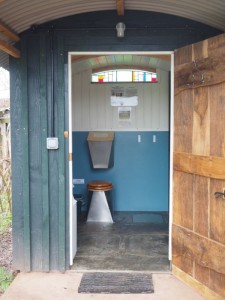 Compost toilet at Hollow Ash Shepherd's Huts glamping site