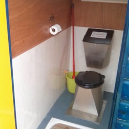 Beach hut toilet