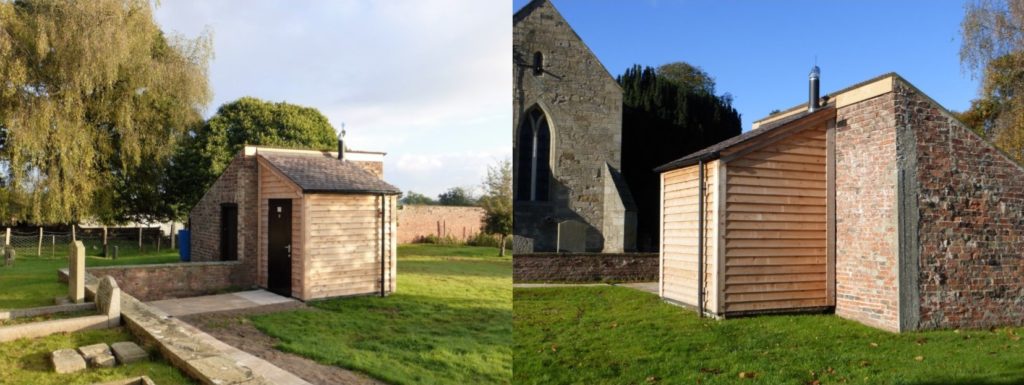 Lean-to toilet building at All Saints, Thirsk