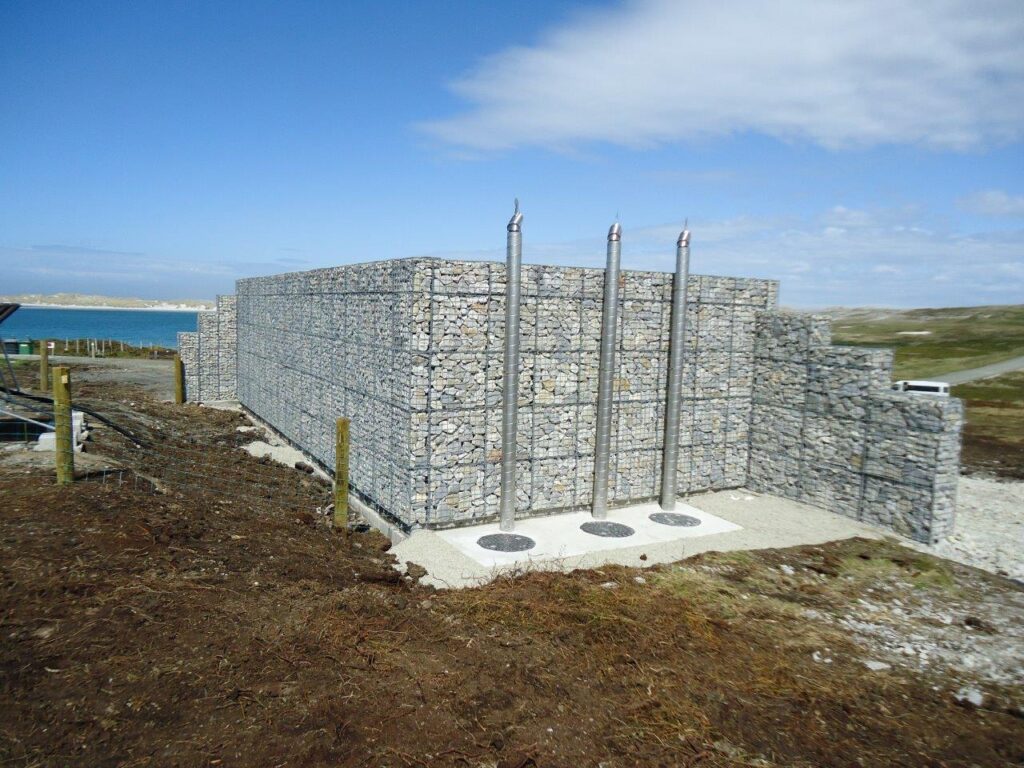 A rear view of a Zero Discharge facility for tourists on the Falkland Islands