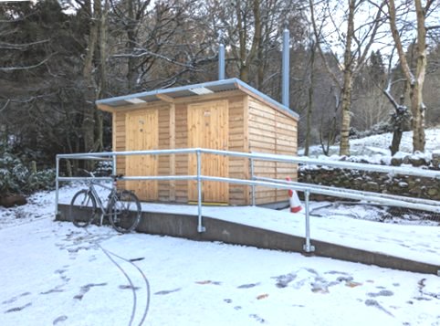 Waterless toilets by NatSol in the Pentland Hills